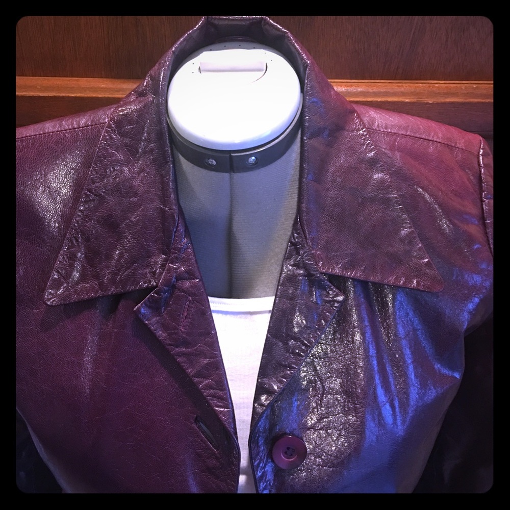 💜 Sarete plum leather jacket 💜